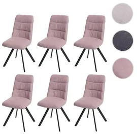 MCW Esszimmerstuhl J69 Samt rosa 6er Set