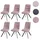MCW Esszimmerstuhl J69 Samt rosa 6er Set