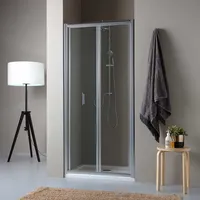 Duschtürnische mit Falttür 70cm - Grau/Silber