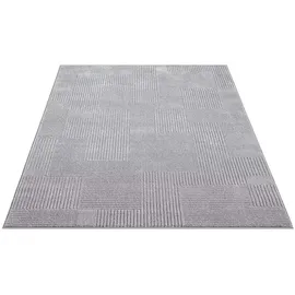Carpet City "FLAIR177", grau, B:160cm H:11mm L:230cm, Obermaterial: 50% Polyester, 50% Polypropylen, Teppiche, Teppich, Kurzflor-Teppich, Skandi-Stil, Wohnzimmer