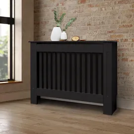 ECD Germany Heizkörperverkleidung Landhausstil 112x19x82 cm Schwarz