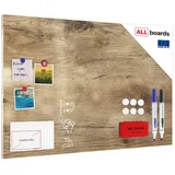ALLboards Magnettafel MetalBoards, Holzoptik, 90 x 60 cm, braun