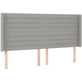 vidaXL Boxspringbett mit Matratze & LED Hellgrau 180x200 cm Stoff