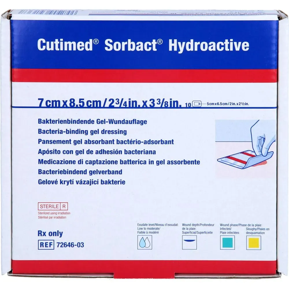 CUTIMED Sorbact Hydroactive Kompressen 7x8,5 cm 10 St