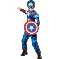 Marvel Jongen Kostüm Kleid Captain America Blau 140