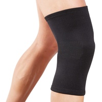 Actesso Knie-Stützstulpe Kniebandage - Elastische Kompression zur Schmerzlinderung während sportlicher Aktivitäten und nach Verletzungen - zur Benutzung beim Sport (Schwarz, L (1er Pack))
