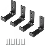 4 Stück Wandhaken Aus Aluminiumlegierung, 90°-klapphaken Mit Schrauben Zur Wandmontage An Schranktüren, Küche, Badezimmer, Büro, Ankleidezimmer (schwarz)