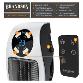 Brandson Heizlüfter 500 W Schwarz