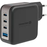 Swissten Swissten, GaN Travel Charger 100W 3x USB-C + USB-A schwarz