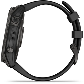 Garmin fenix 7 Sapphire Solar schiefergraues DLC-Titan mit schwarzem Armband