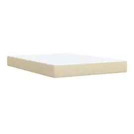 vidaXL Boxspringbett mit Matratze Creme 140x200 cm Stoff