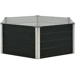 vidaXL Hochbeet Anthrazit 129 x 129 x 45 cm Verzinkter Stahl