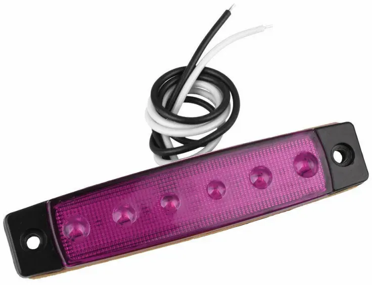 LED-Markierungsleuchte, Positions-/Begrenzungslicht, Licht mit 6 LEDs, 12 V, lila