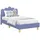 vidaXL Kinderbettgestell mit Kopfteil Jeans blau 80 x 160 cm Stoff, Elegantes Schlafzimmer, Rechteckiger Rahmen, Robuste Schlaflösung, Stilvolles Bett, Möbel für Zuhause