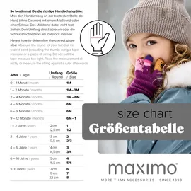 Maximo Fäustlinge MAXIMO, Kinder, Gr. 6M, braun (braun, meliert), Fleece, Wolle, meliert, unifarben, Handschuhe Fäustlinge, atmungsaktiv, wärmend, weich, mit Halteband, Wollfleece