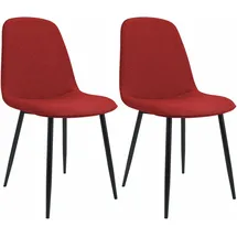 CLP Esszimmerstuhl 2er Set gepolstert Maryam, Küchenstuhl mit Rückenlehne und schwarzem Metallgestell, bis 150 kg belastbar