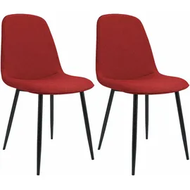CLP Esszimmerstuhl 2er Set gepolstert Maryam, Küchenstuhl mit Rückenlehne und schwarzem Metallgestell, bis 150 kg belastbar