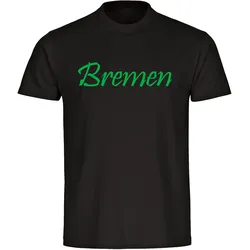 multifanshop Kinder T-Shirt - Bremen - Schriftzug - Druck grün - Kind