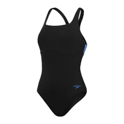SPEEDO Damen Schwimmanzug SUPPORT BANDED 1PCE AF, Black / Curious Blue, 44