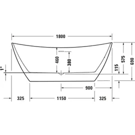 Duravit DuraVato freistehende Badewanne 170 x 80 cm (700569000000000)