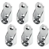 6 Stück Kleiderstange Halterung, Schrankrohrlager Oval Halterung, für Kleiderstange Schrank