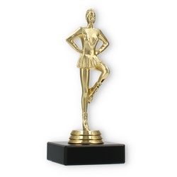 Pokal Kunststofffigur Drill Team gold auf schwarzem Marmorsockel 15,8cm
