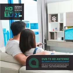 Aplic DVB-T2 HD Antenne aktiv - Digitale HDTV Stabantenne Zimmerantenne Verstärkerantenne - 4 m Kabel USB und Koaxialstecker inkl. USB Netzteil