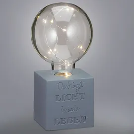 Cepewa LED Leuchte auf Betonsockel Spruch Glühbirne Lichterkette Lampe Designleuchte