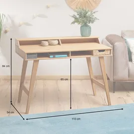 Idimex Schreibtisch Luna Kiefer massiv / Braun