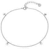 Glanzstücke München Fußkette Stern Sterling Silber in Roségold 22,0 cm Basiskette + 3,0 Verlängerung Damen