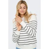 Only Kapuzensweatshirt Gestreift Cloud Dancer Stripes/Navy Blazer L