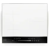 Klarstein DualTone Hybrid Induktionskochfeld - 4-Zonen Induktionsherd, 7200 W, Flex-Zone, Schieberegler & Timer, Aluminiumrahmen, Weiß, 60 cm Design - Weiß