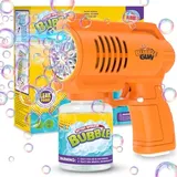 Bombble Automatische Seifenblasenpistole, Seifenblasenmaschine Gun Kinder 10000+ Blasen/Minute mit 130ML Seifenblasenlösung, Blasenspielzeug Geschenk für Kinder/Geburtstag/Party