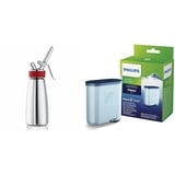 iSi Sahnespender 500ml, Gourmet Whip Plus, 0.5 Liter, aus hochwertigem Edelstahl & Philips AquaClean Kalk- und Wasserfilter für Espressomaschine, Kein Entkalken bis 5000 Tassen, Einzelpack