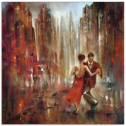Glasbild ARTLAND "Tango Abstrakt", rot (farbe bild(er): rot), B:50cm H:50cm, Bilder, in verschiedenen Größen