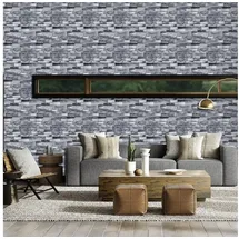 Bibykivn 3D Wandpaneele Selbstklebend 70 cm x 10 m 0 g Schwarz