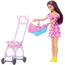 Barbie Skipper Babysitters Inc. Spielset mit brünetter Puppe und Blonder Babypuppe (JJB42)
