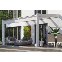 Skanholz Terrassendach Novara, BxT: 450×309 cm, Bedachung Doppelstegplatten, BxT: 450×309 cm weiß