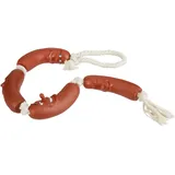 Relaxdays Hundespielzeug Wurst 65 cm rot-weiß