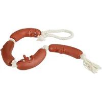 Relaxdays Hundespielzeug Wurst 65 cm rot-weiß