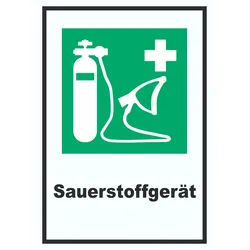 Sauerstoffgerät A4 (210x297mm) Schild