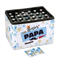 Herz & Heim® Ultimativer Männer Adventskalender - DIY - Banderole für Bierkasten und 24 Aufkleber für Kronkorken Bester Papa