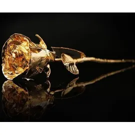 MikaMax Rose, 24 Karat Echtheitszertifikat – In 24K Gold getauchte echte Rose, 30 cm – Handgetaucht in Gold Frauen, Freundin, Valentinstag, Muttertag, Weihnachten