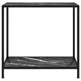 vidaXL Konsolentisch Schwarz 80x35x75 cm Hartglas