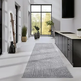 ELLE DECORATION Chappe – Moderner Wohnzimmerteppich Läufer, Langflor, modern, Hoch Tief Effekt