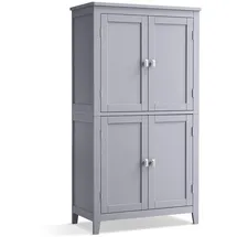 VASAGLE Badezimmerschrank mit 4 Türen 30 x 60 x 110 cm Taubengrau