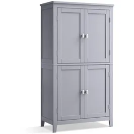 VASAGLE Badezimmerschrank mit 4 Türen 30 x 60 x 110 cm Taubengrau