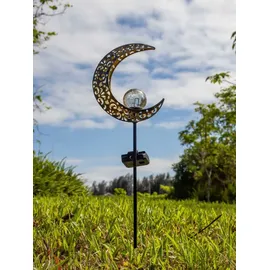 NORTHPOINT LED Solar Gartenstab Solarstecker Außenbereich mit Dämmerungssensor Mond