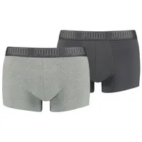 Puma Basic Boxershorts dark grey melange/black L 2er Pack