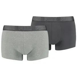 Puma Basic Boxershorts dark grey melange/black L 2er Pack